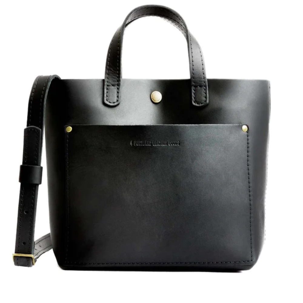PORTLAND LEATHER GOODS Mini Crossbody Tote - Black